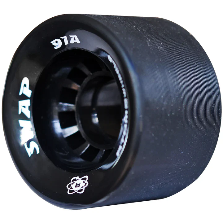 Atom Snap Roller Skate Wheels 60x40mm 91a - Black (Set of 4) - Image 2