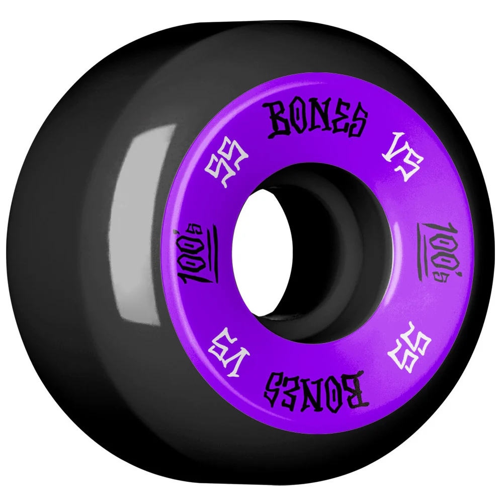 Bones 100's 55mm 100a Wheels - Black (Set of 4)