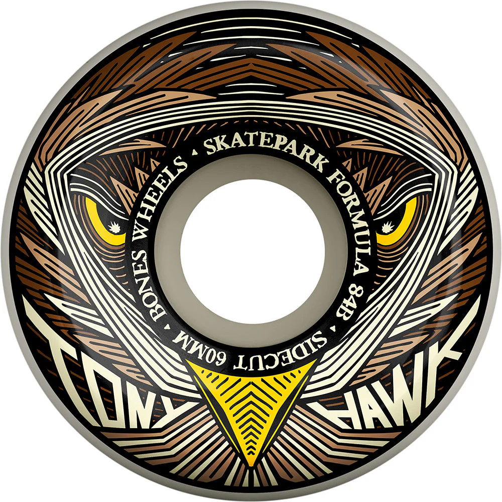 Bones SPF Tony Hawk Night Hawk P5 Sidecut 60mm 104a Wheels - White (Set of 4)