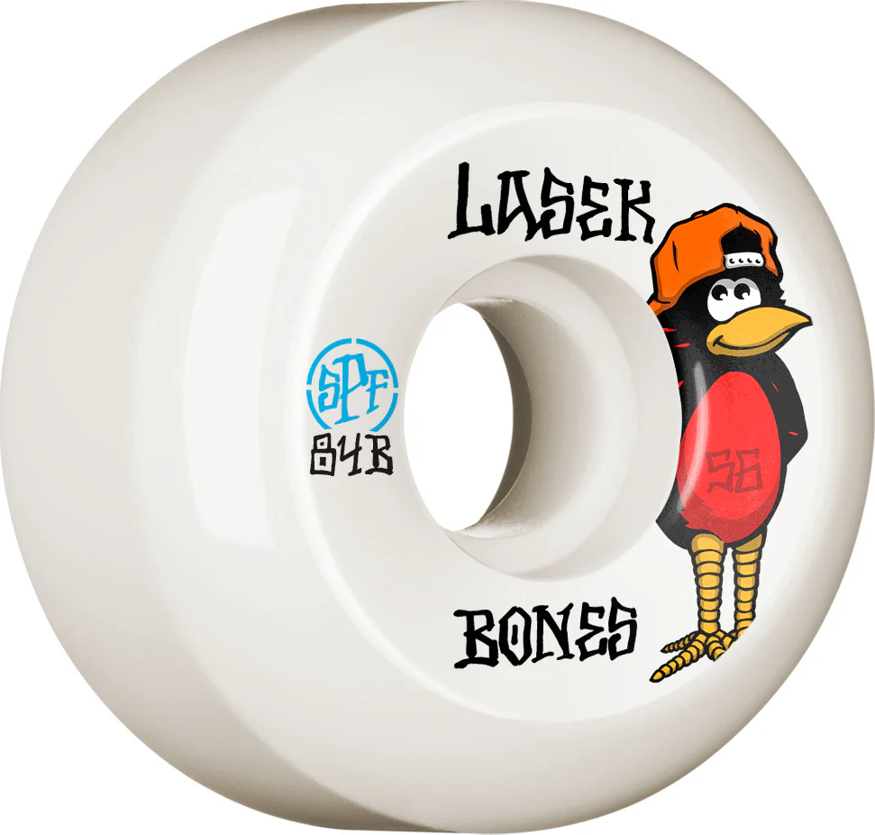 Bones SPF Lasek Oriole P5 Sidecut 56mm 104a Wheels - White (Set of 4)