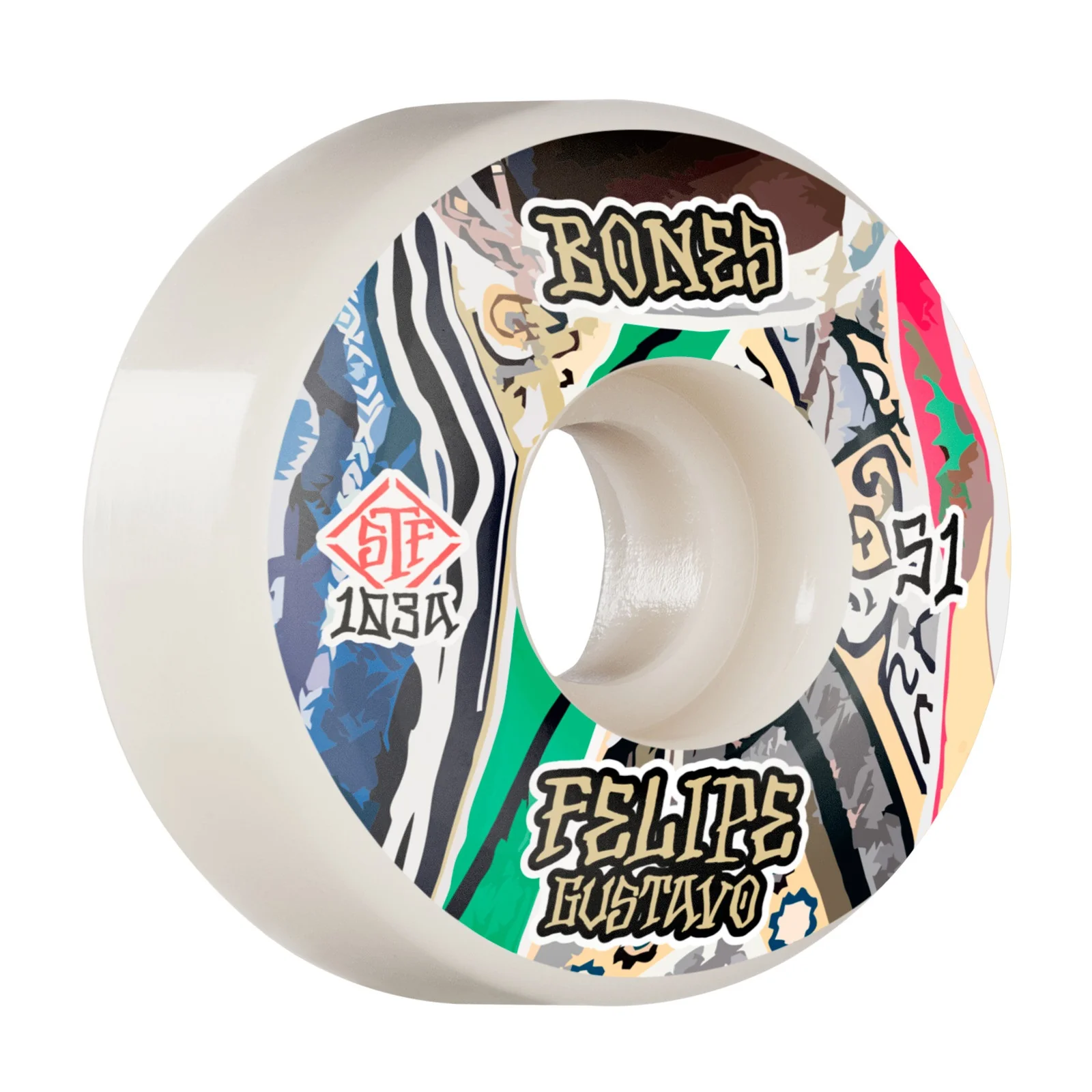 Bones STF Gustavo Bed-Stuy V1 51mm Wheels - White (Set of 4)