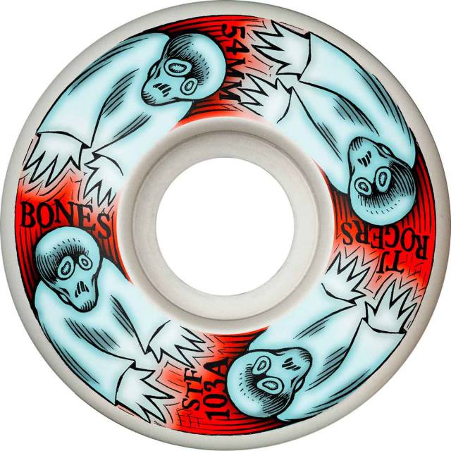 Bones STF Rogers Whirling Specters V3 Slims 54mm 103a Wheels - White (Set of 4)