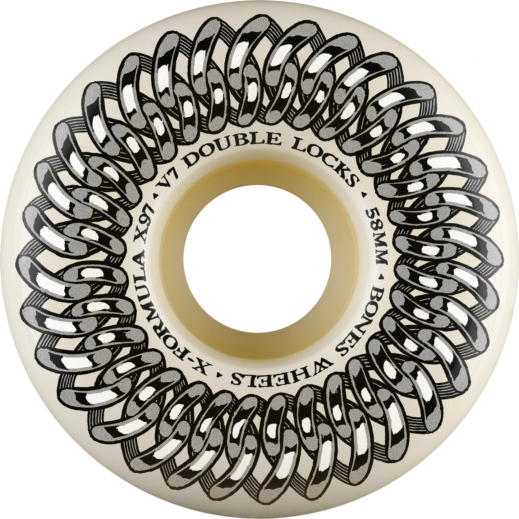 Bones X-Formula Double Lock V7 Sidecut 58mm 97a Wheels - White (Set of 4)