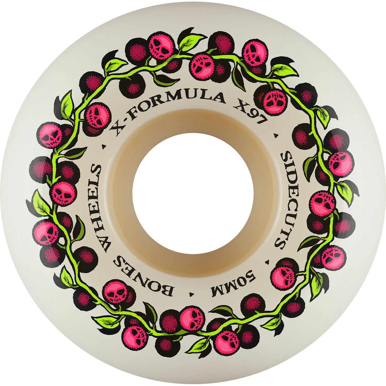 Bones X-Formula Skull Berries V5 Sidecut 50mm 97a Wheels - White (Set of 4)