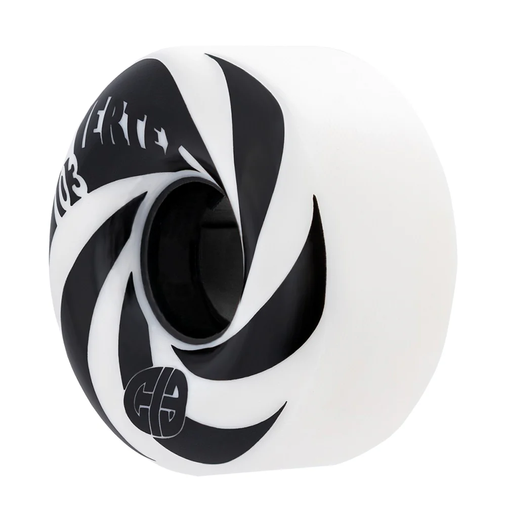 CIB Vertex Roller Skate Wheels 61mm 103a - Black/White (4 Pack) - Image 2