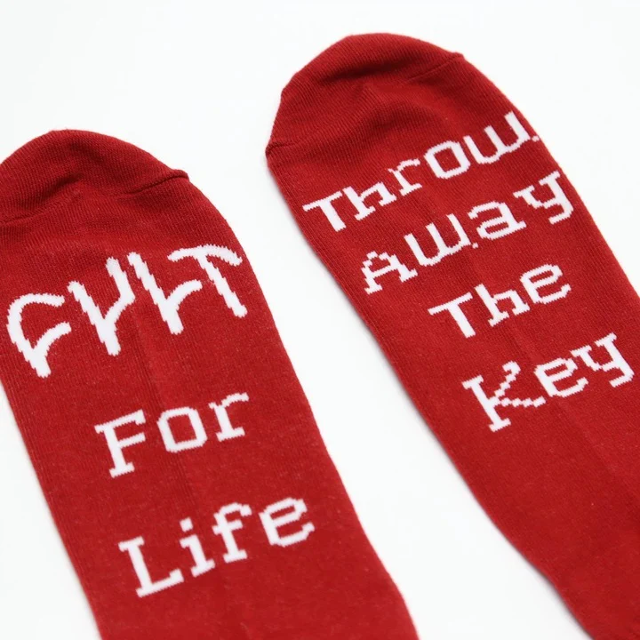 Cult Chain Socks - Burgundy/White - Image 2