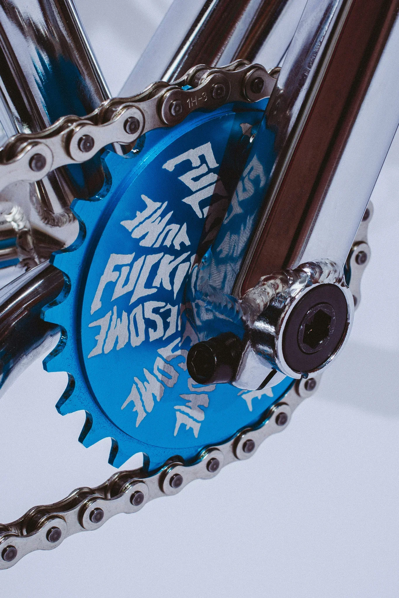 Cult x Fucking Awesome 26″ Cruiser Complete Bike - Chrome/Blue - Image 11