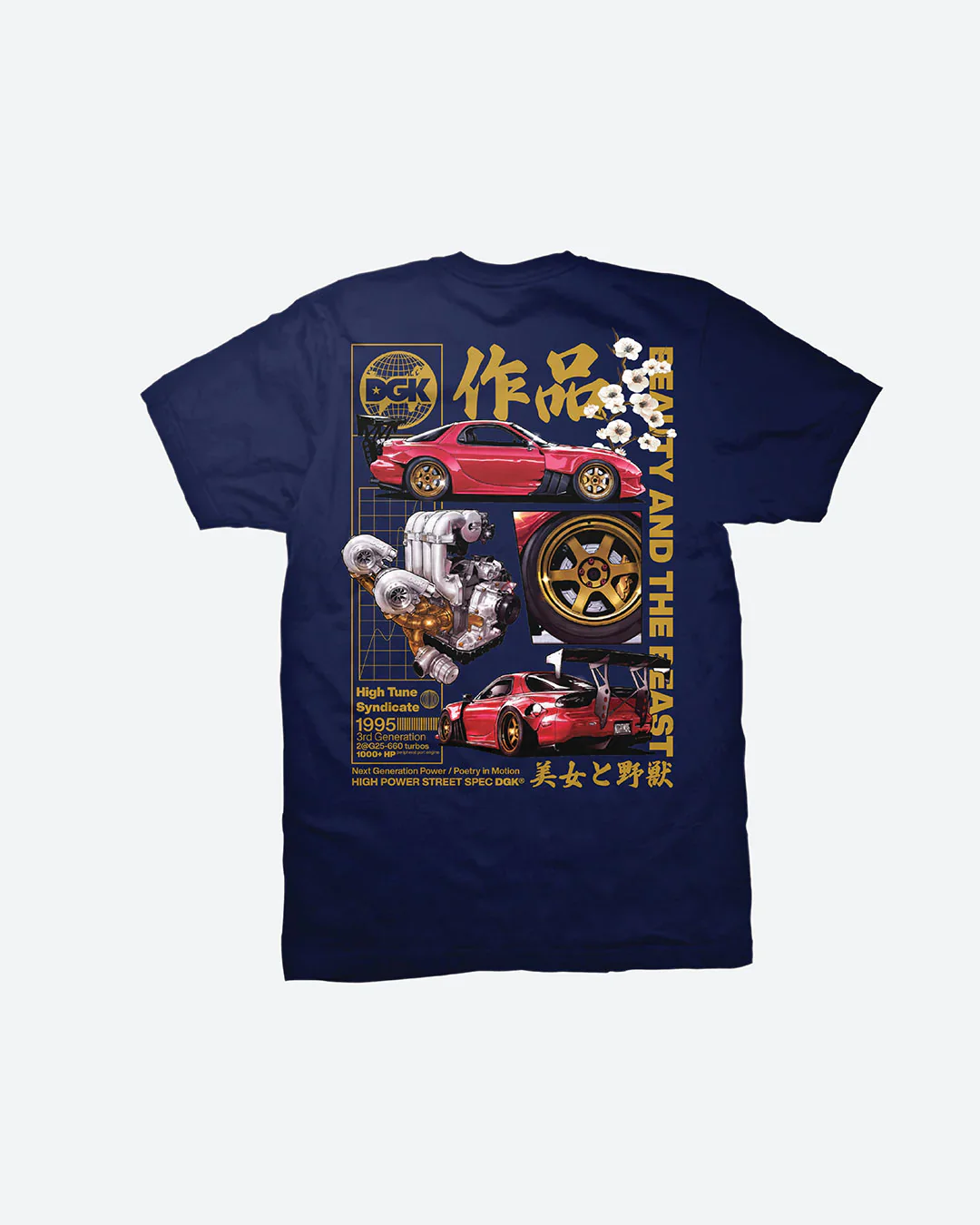 DGK Beauty And The Beast T-Shirt - Navy - Image 2