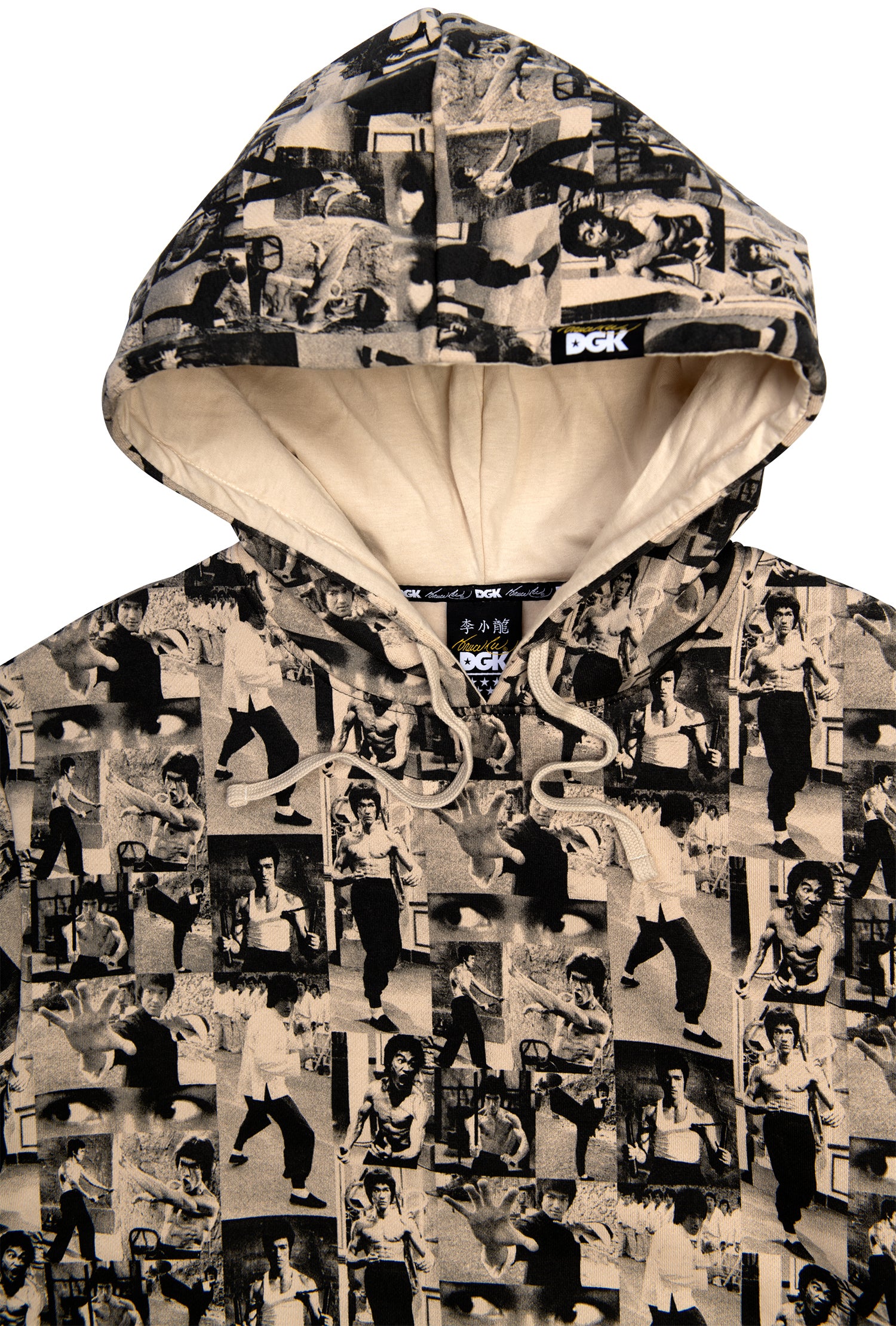 DGK x Bruce Lee Collage Hooded Fleece - Tan - Image 4