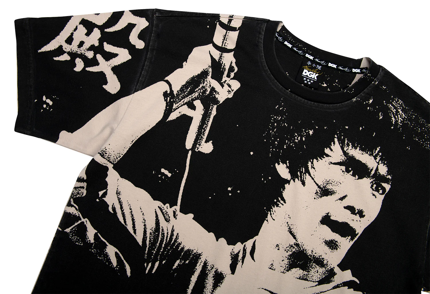 DGK x Bruce Lee Impact Knit T-Shirt - Black/Tan - Image 3