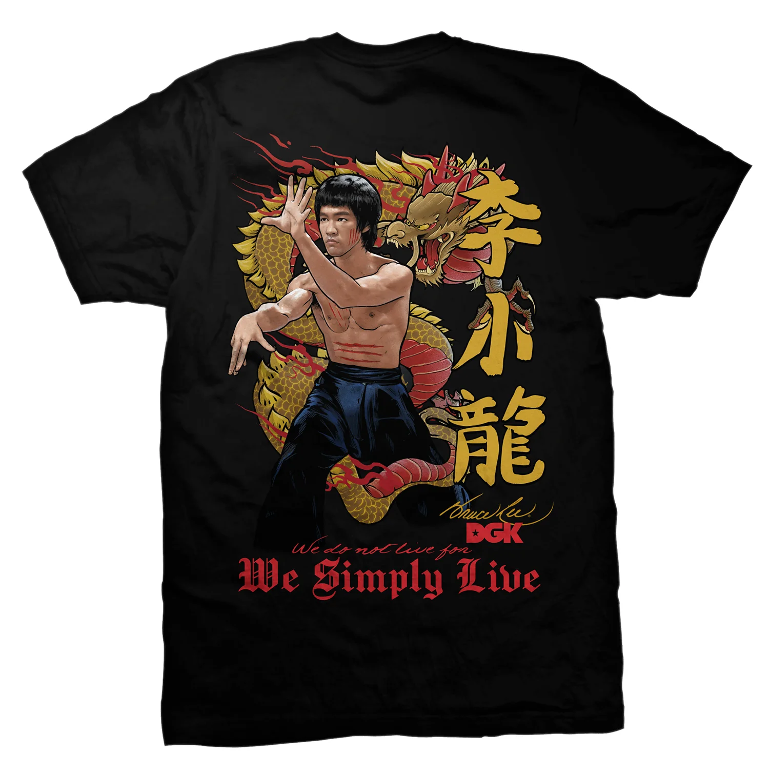 DGK x Bruce Lee L'il Dragon T-Shirt - Black - Image 2