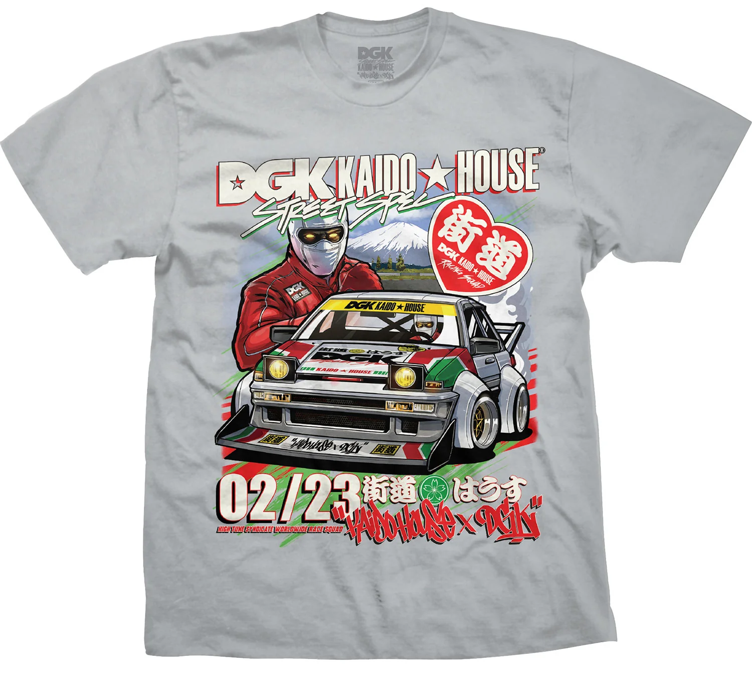 DGK x Kaido House Raceway Boxy T-Shirt - Vintage Gray
