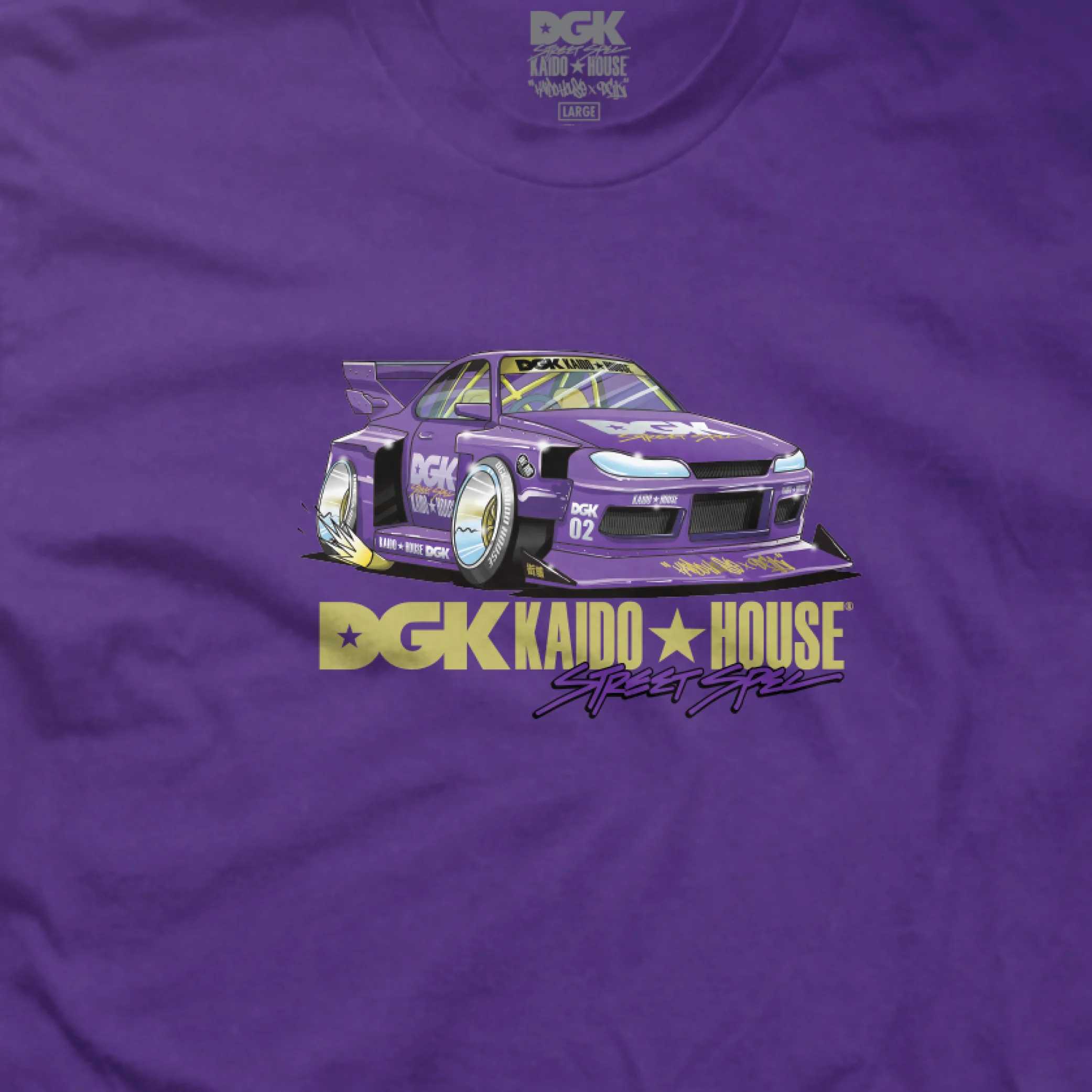 DGK x Kaido House Roulette Racer T-Shirt - Purple - Image 3