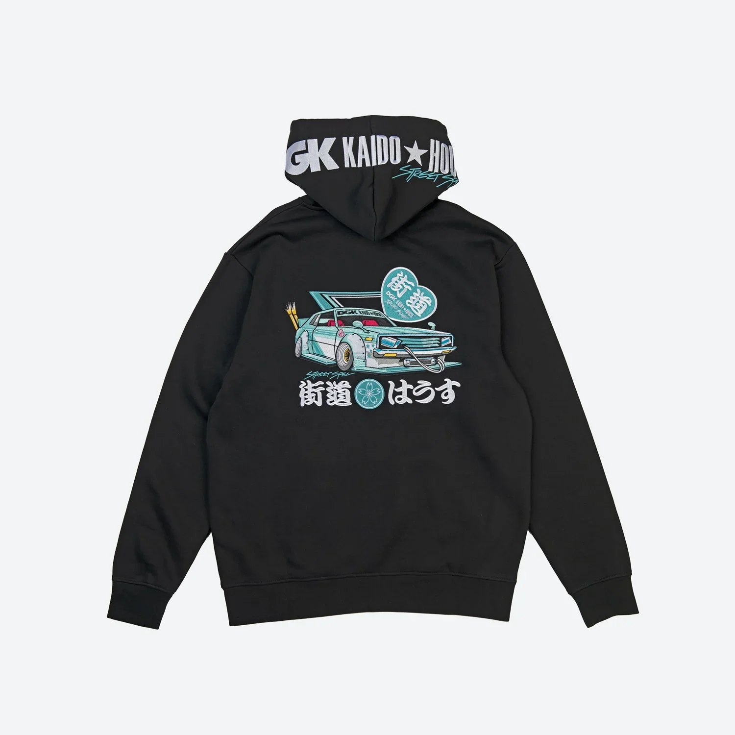 DGK x Kaido House Zokusha Embroidered Hoody - Black - Image 2