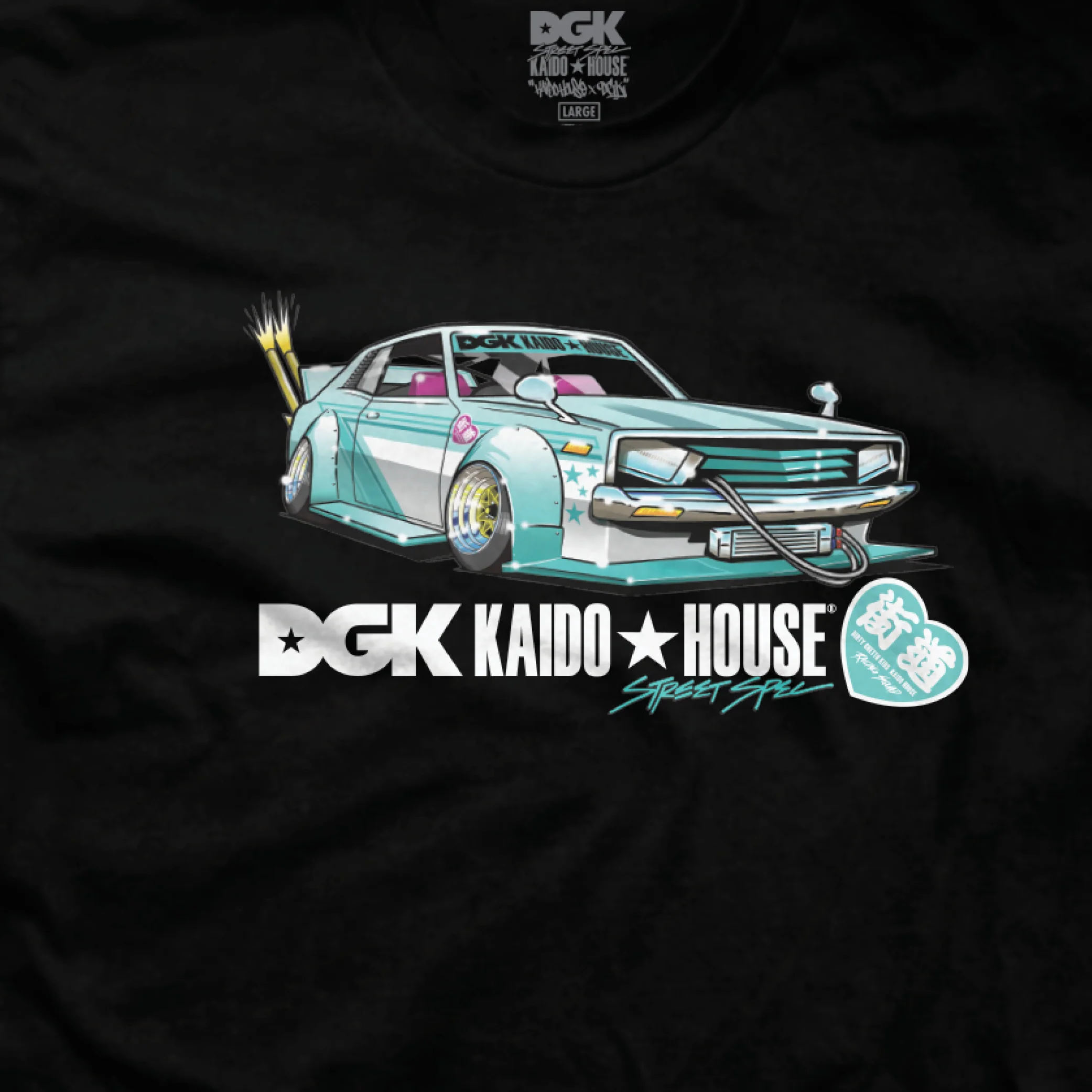 DGK x Kaido House Zokusha T-Shirt - Black - Image 3