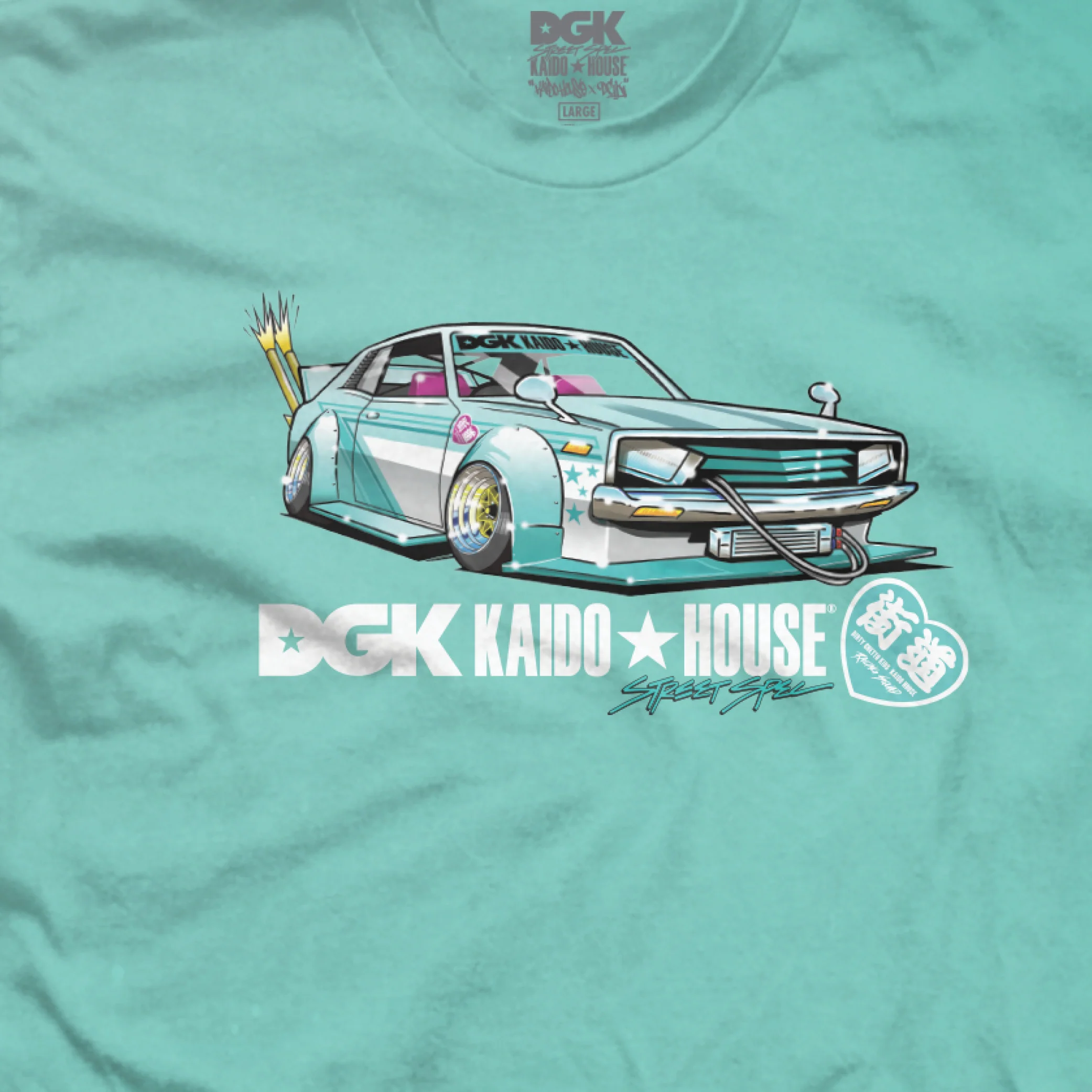 DGK x Kaido House Zokusha T-Shirt - Celadon - Image 3