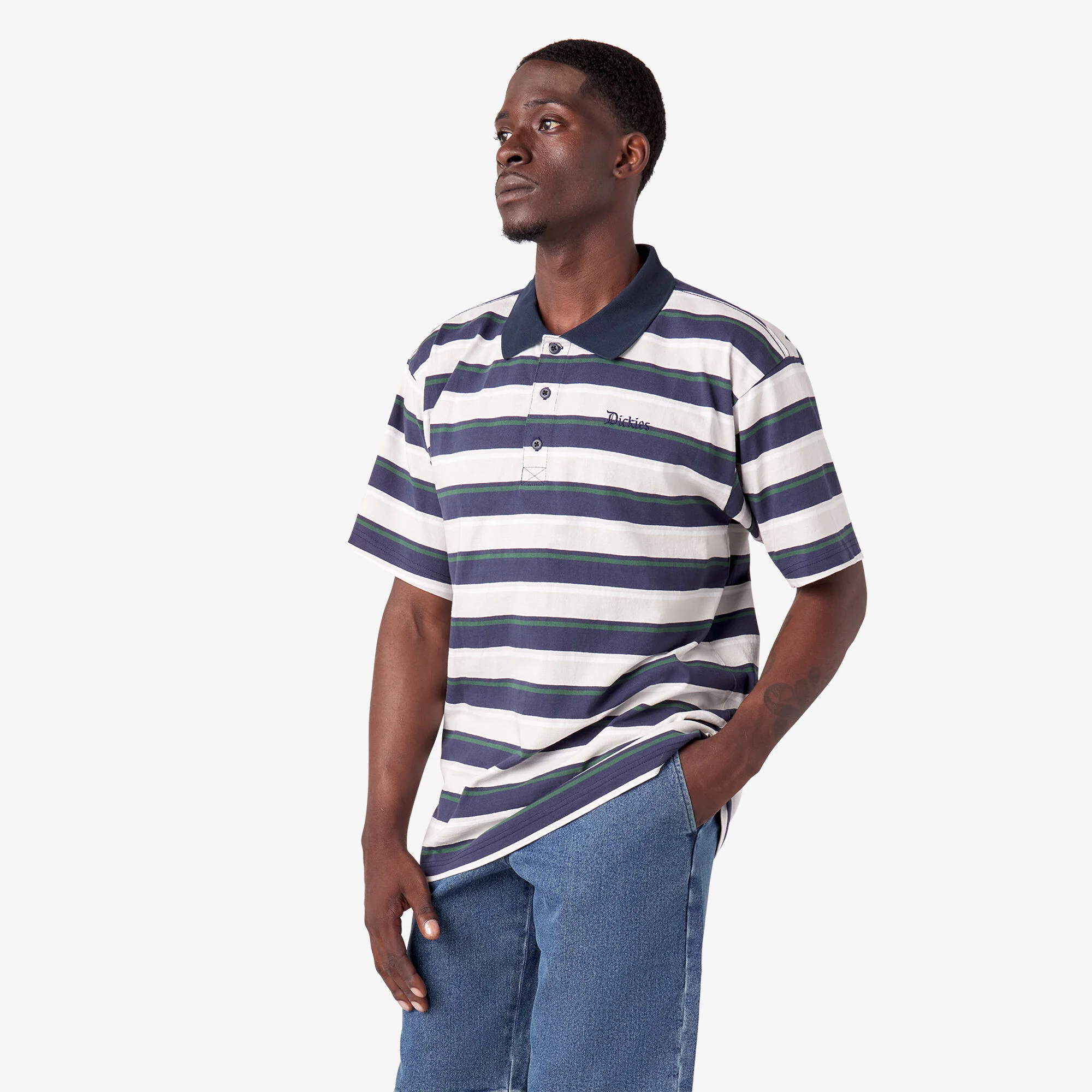 Dickies Skateboarding Guy Mariano Short Sleeve Polo Shirt - Guy Mariano Stripe - Image 3