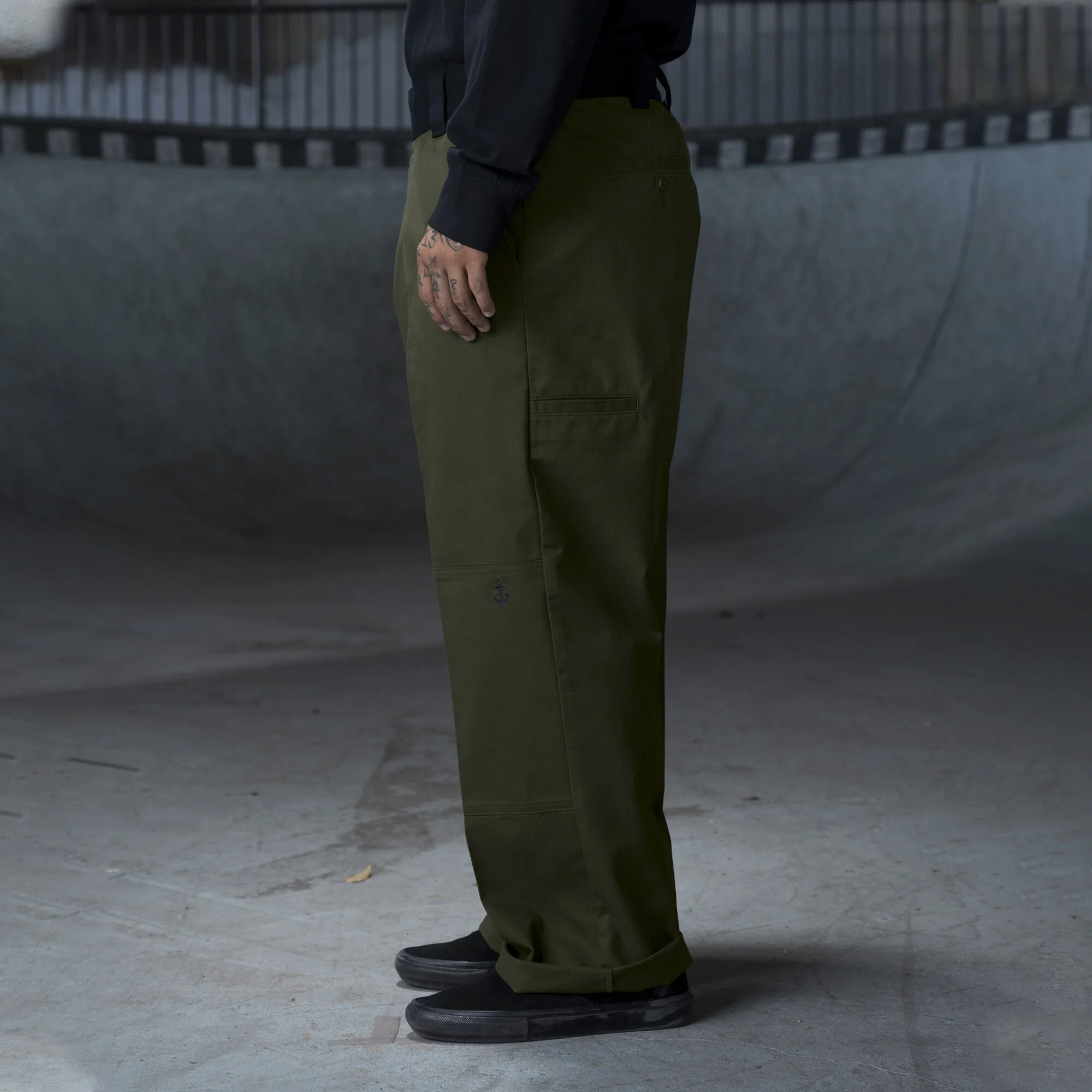 Dickies Ronnie Sandoval Double Knee Pants - Olive Green/Black Color Block - Image 3