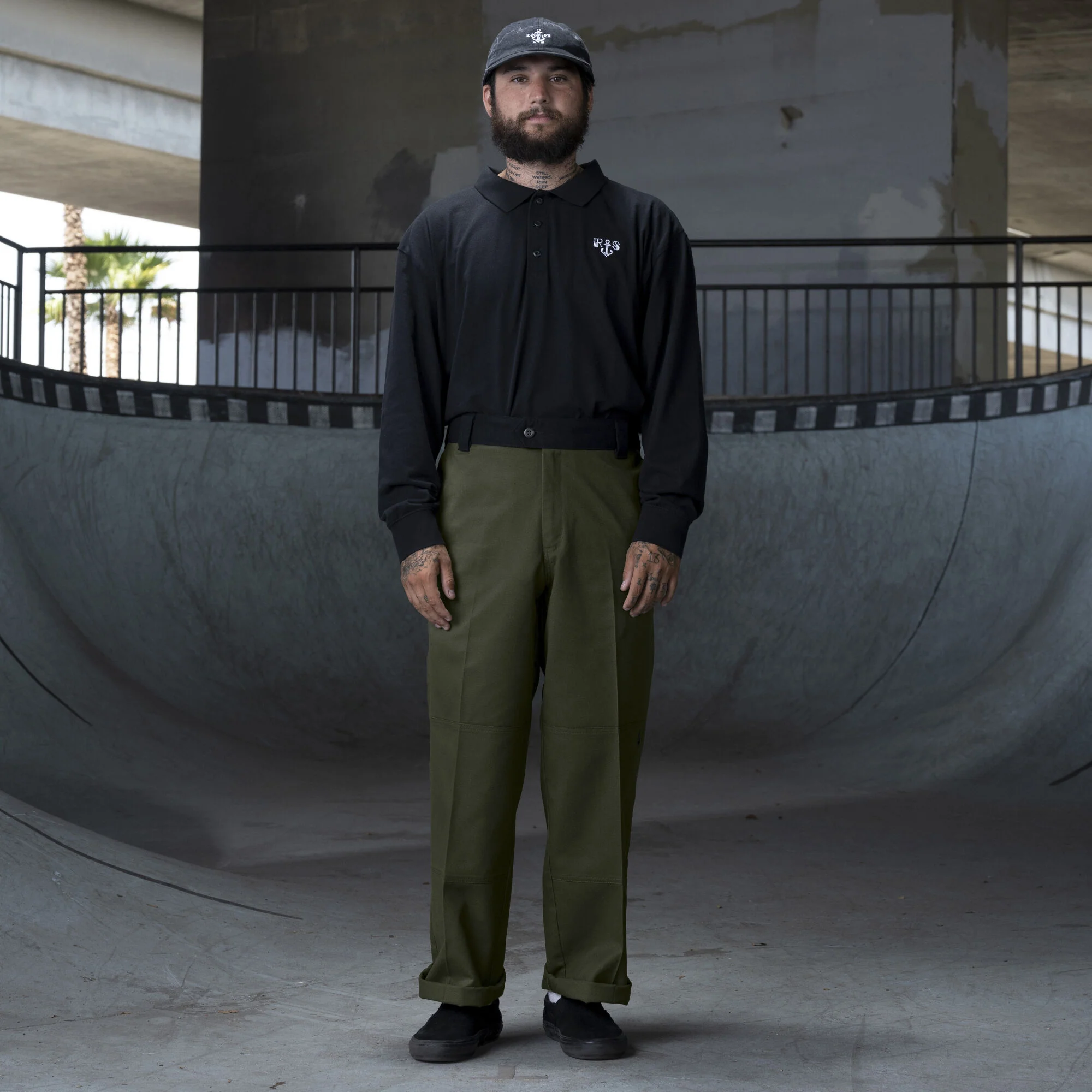 Dickies Ronnie Sandoval Double Knee Pants - Olive Green/Black Color Block - Image 5