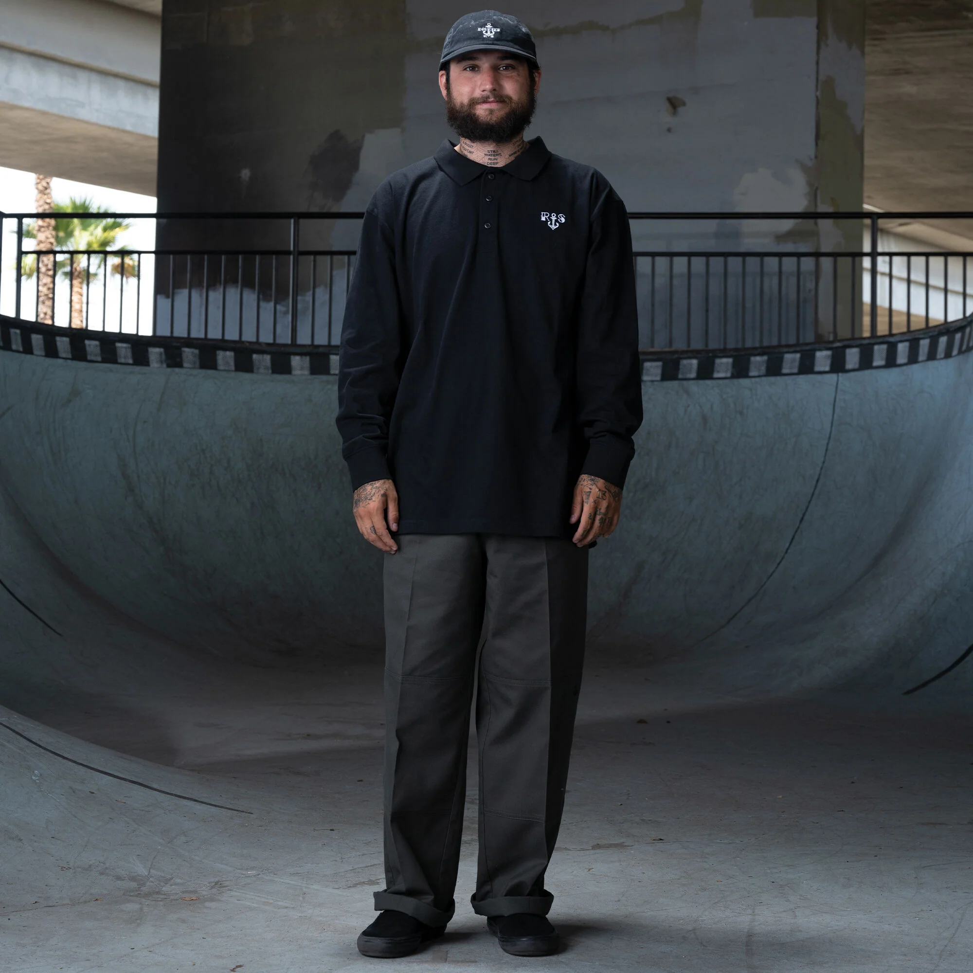 Dickies Ronnie Sandoval Long Sleeve Polo - Black - Image 5