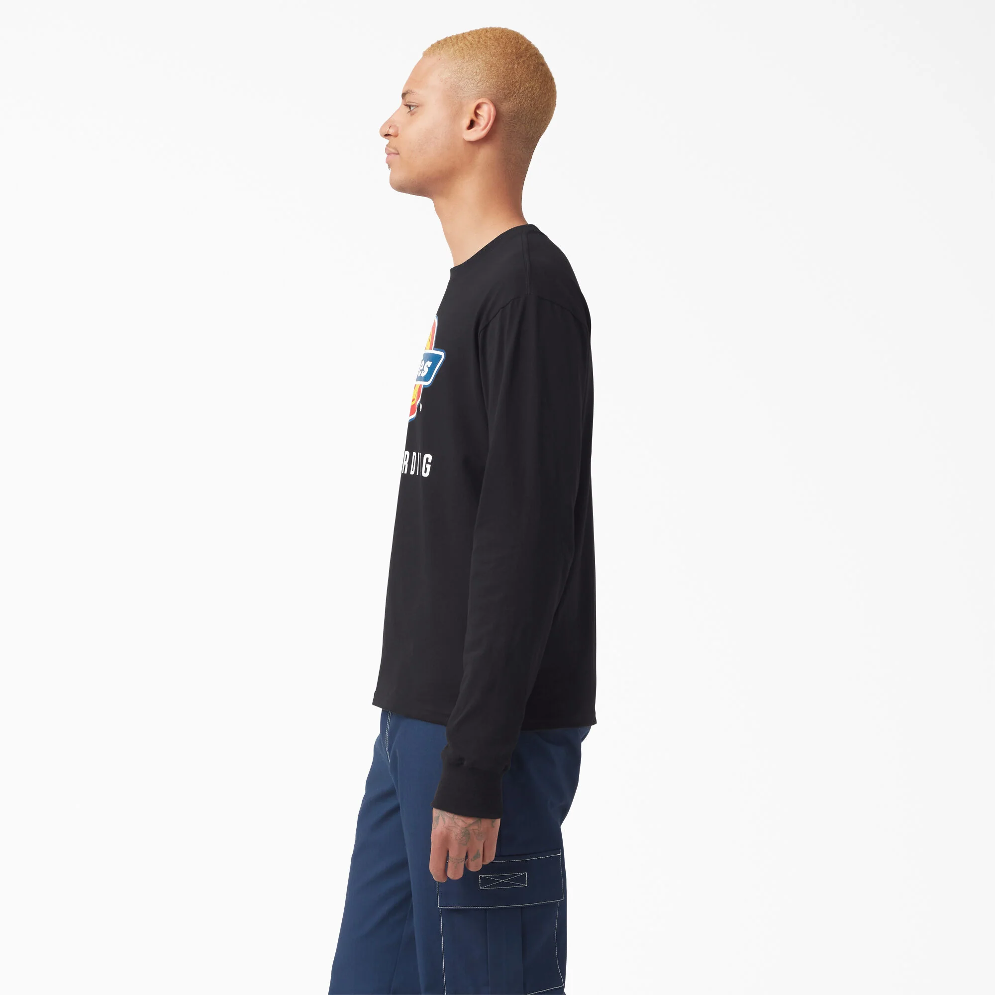Dickies Skateboarding Logo Graphic Long Sleeve T-Shirt - Black - Image 3