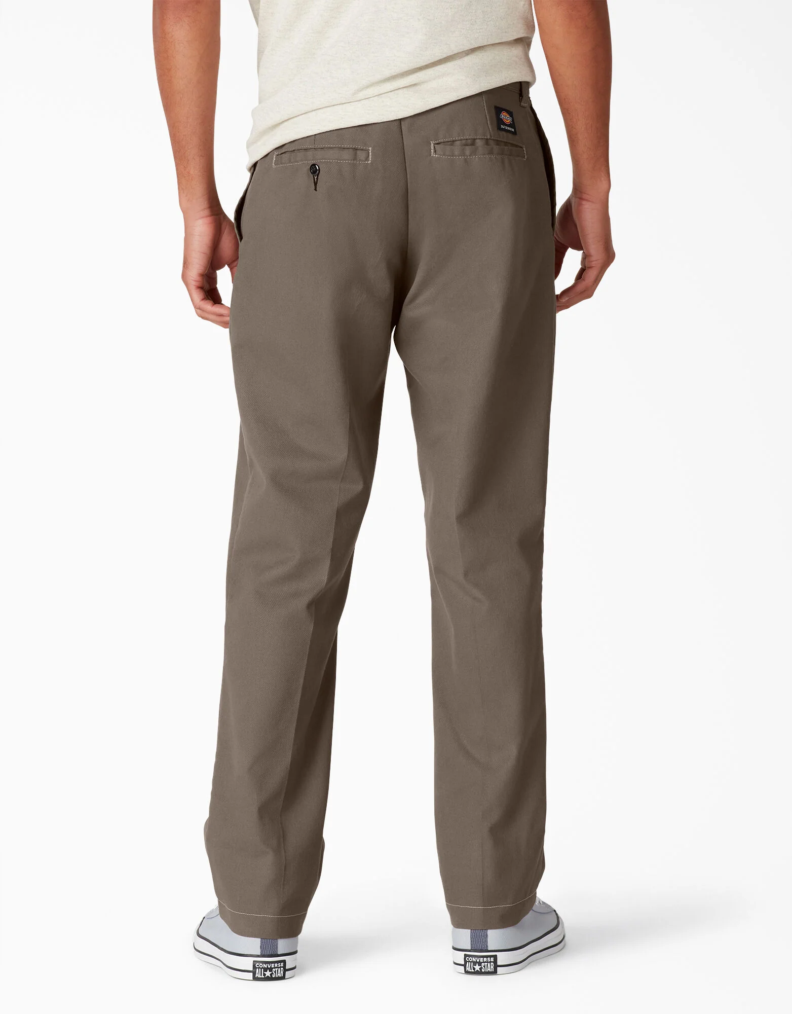 Dickies Skateboarding Slim Straight Pants - Mushroom Contrast Topstitch (TSM) - Image 2