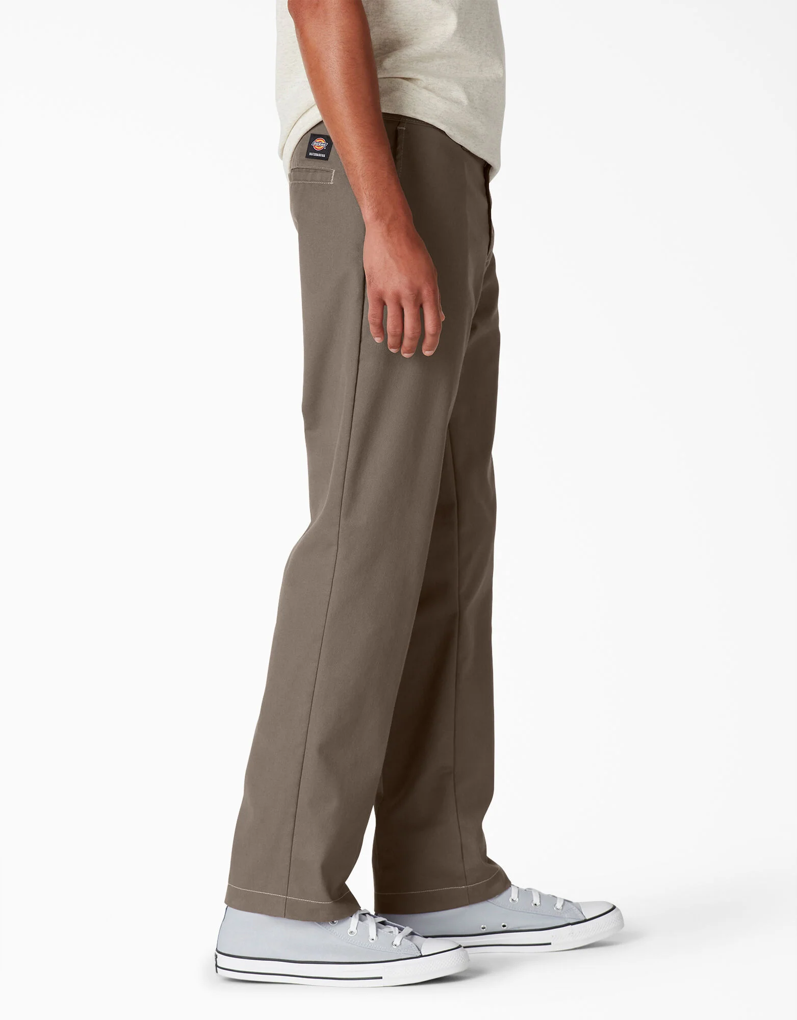 Dickies Skateboarding Slim Straight Pants - Mushroom Contrast Topstitch (TSM) - Image 3