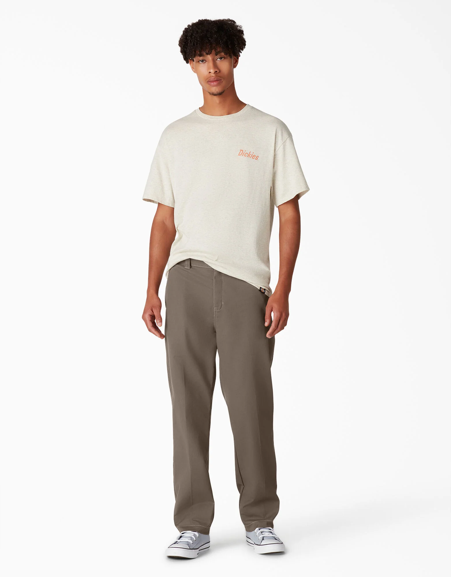 Dickies Skateboarding Slim Straight Pants - Mushroom Contrast Topstitch (TSM) - Image 4