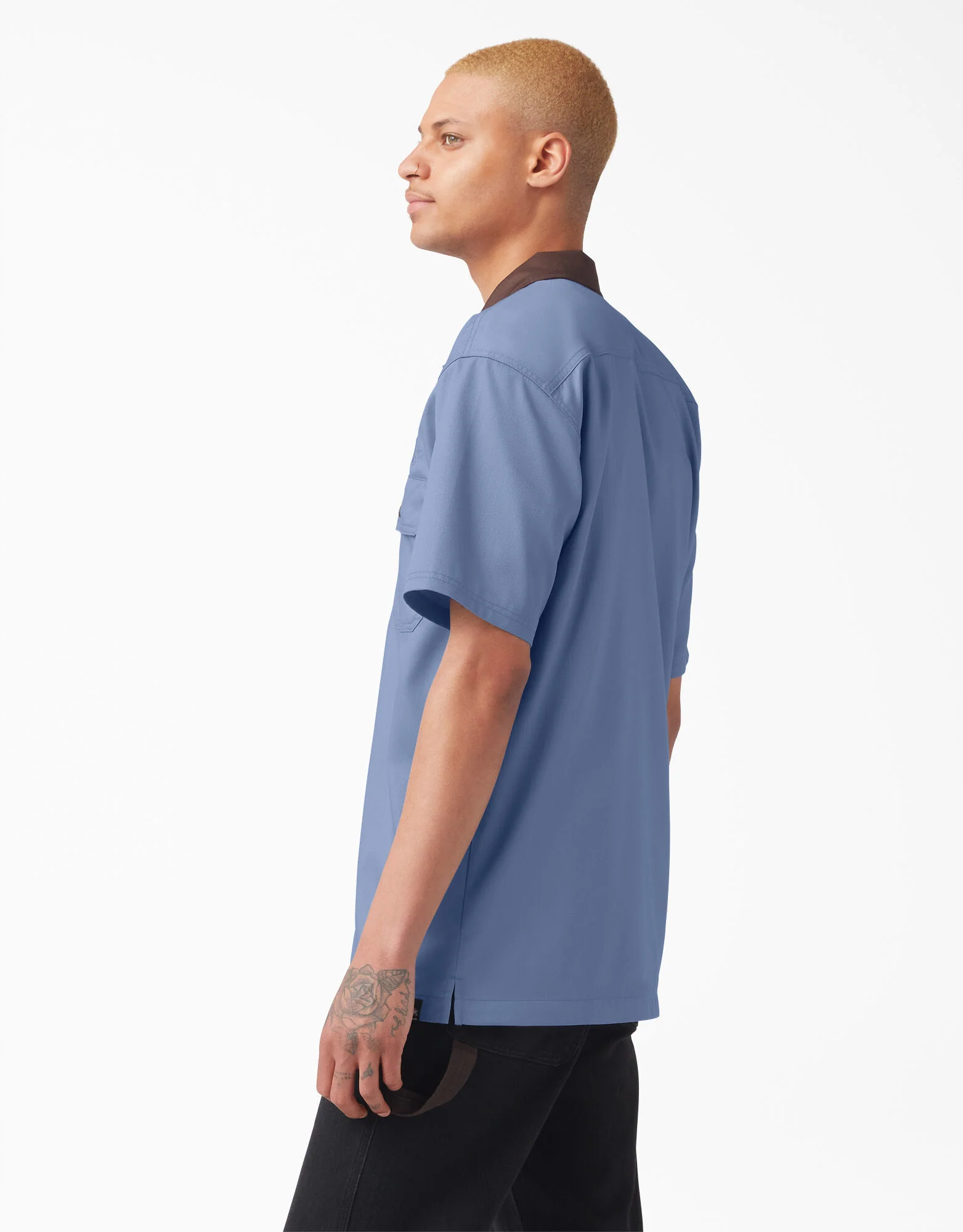 Dickies Vincent Alvarez Block Collar Work Shirt - Gulf Blue - Image 3