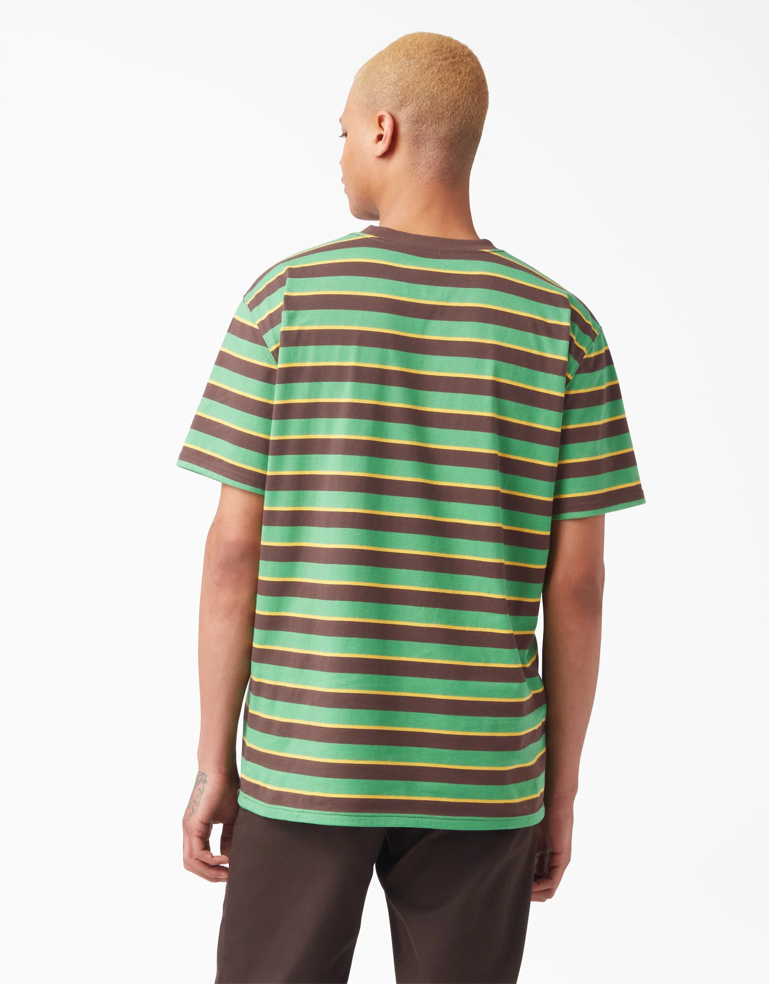 Dickies Vincent Alvarez Striped T-Shirt - Leaf Green Stripe - Image 2