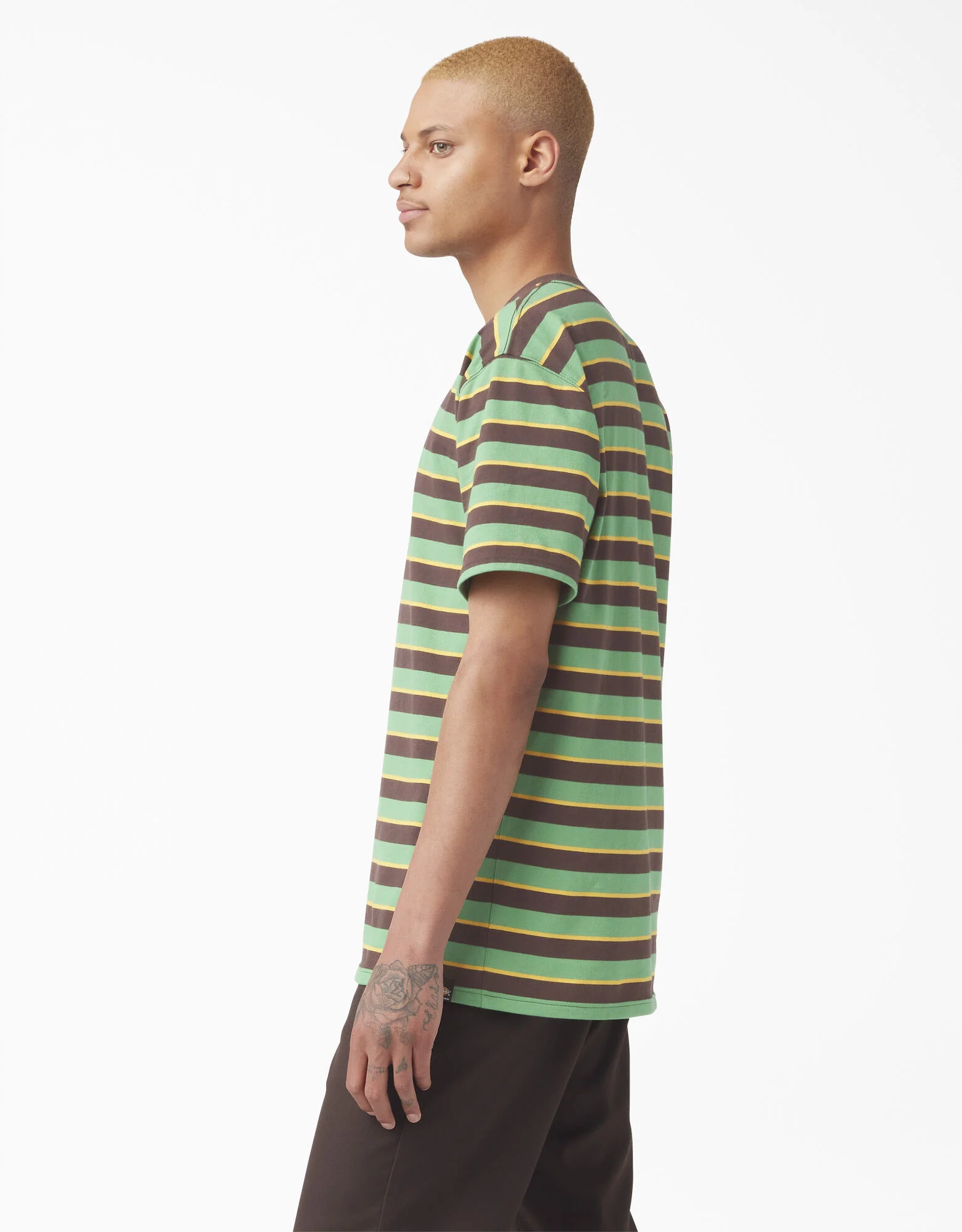 Dickies Vincent Alvarez Striped T-Shirt - Leaf Green Stripe - Image 3