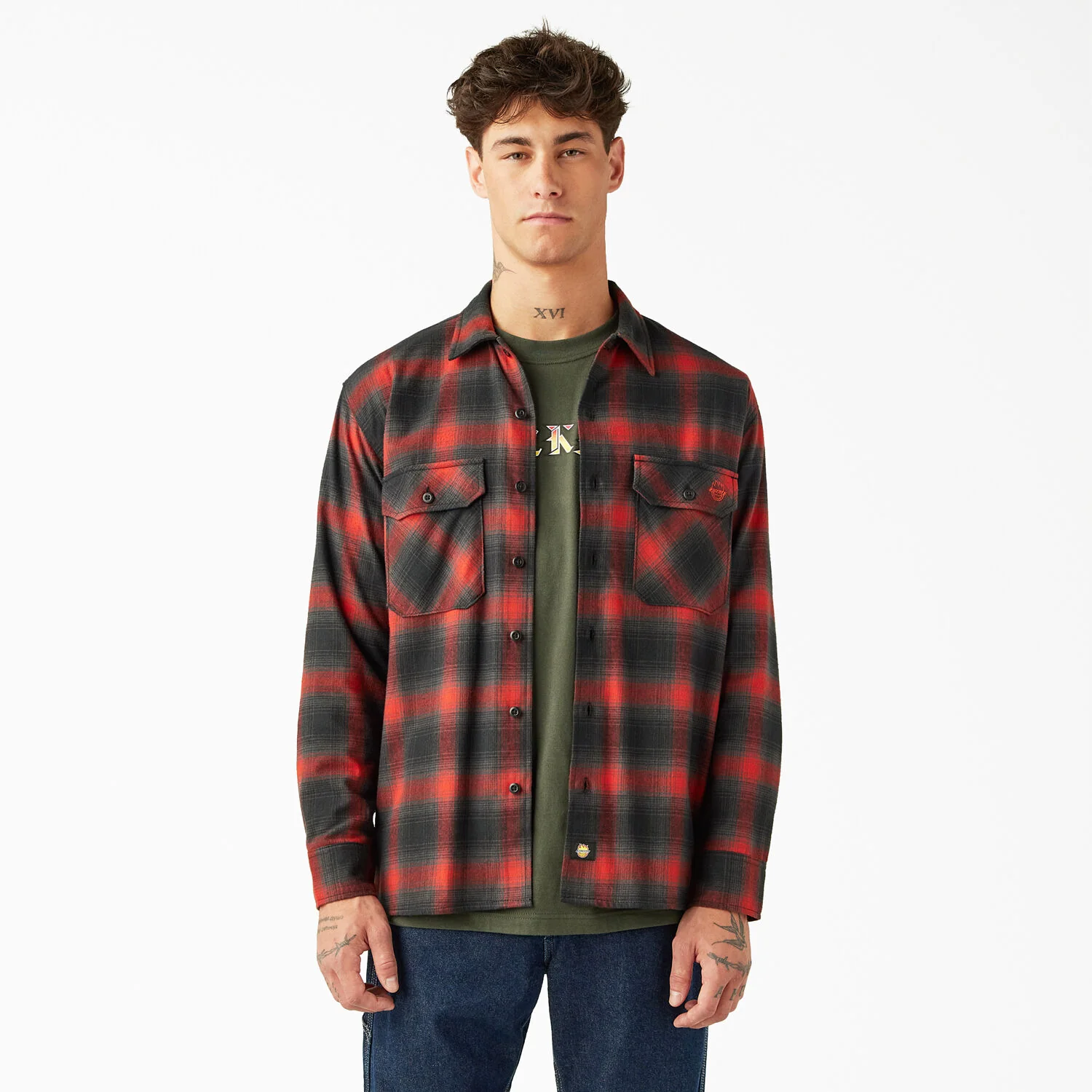 Dickies X Spitfire Flannel LS Shirt - Red Ochre - Image 2