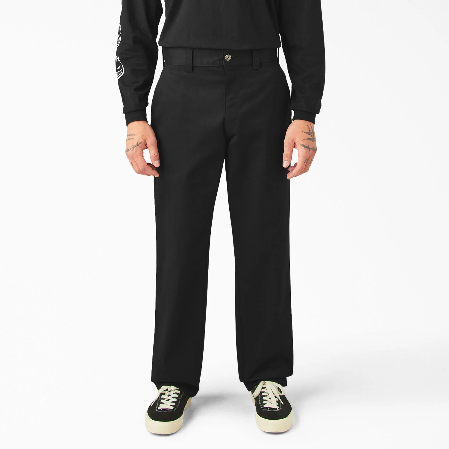Dickies X Spitfire Twill Flannel Cuff Pants - Black - Image 2