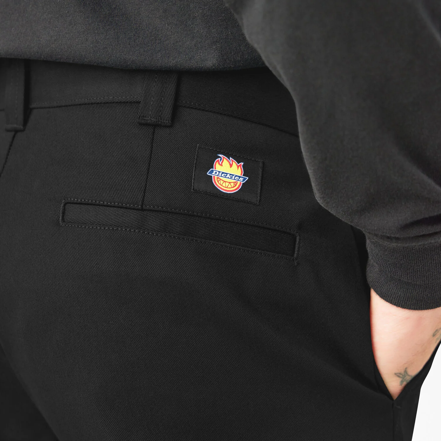 Dickies X Spitfire Twill Flannel Cuff Pants - Black - Image 4