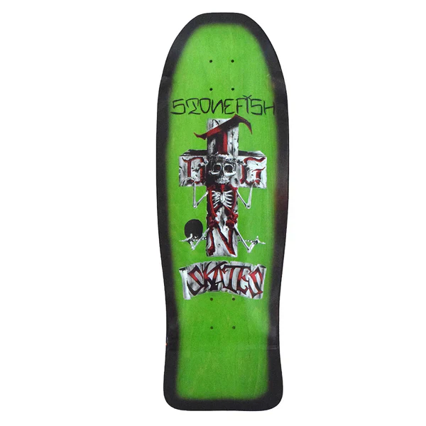 Dogtown Stonefish 80s Reissue Skateboard Deck - 10.125″ Lime/Black Fade