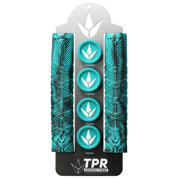 Envy Handgrips V3 (TPR) - Black/Teal (Pair) - Image 2
