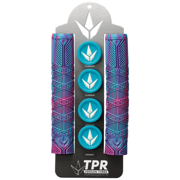 Envy Handgrips V3 (TPR) - Pink/Teal/Purple (Pair) - Image 2