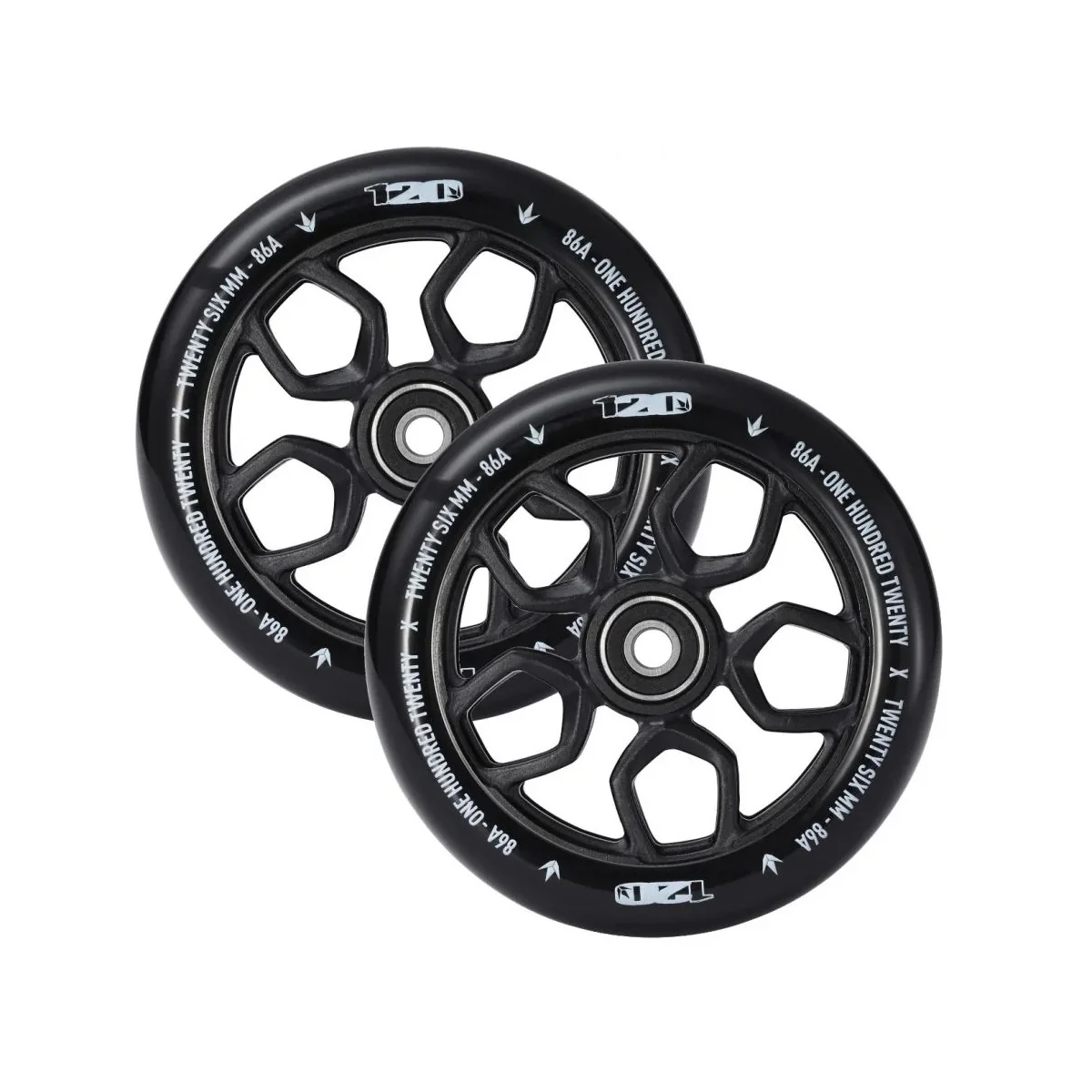 Envy Scooter Wheel Lambo 120mm - Black/Black (Pair) - Image 2