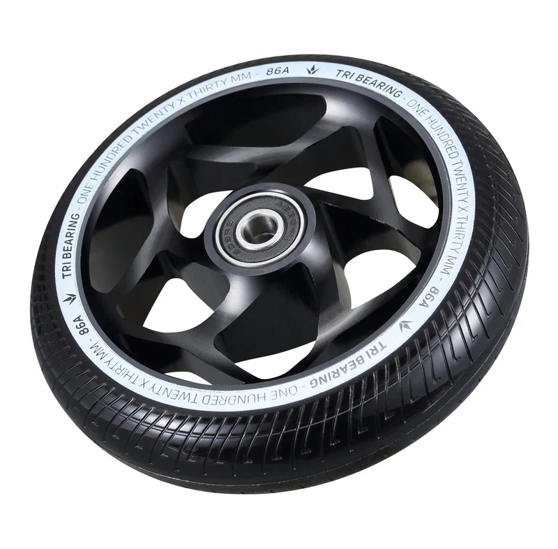 Envy Tri Bearing Scooter Wheels 120mm x 30mm - Black/Black (Pair) - Image 2