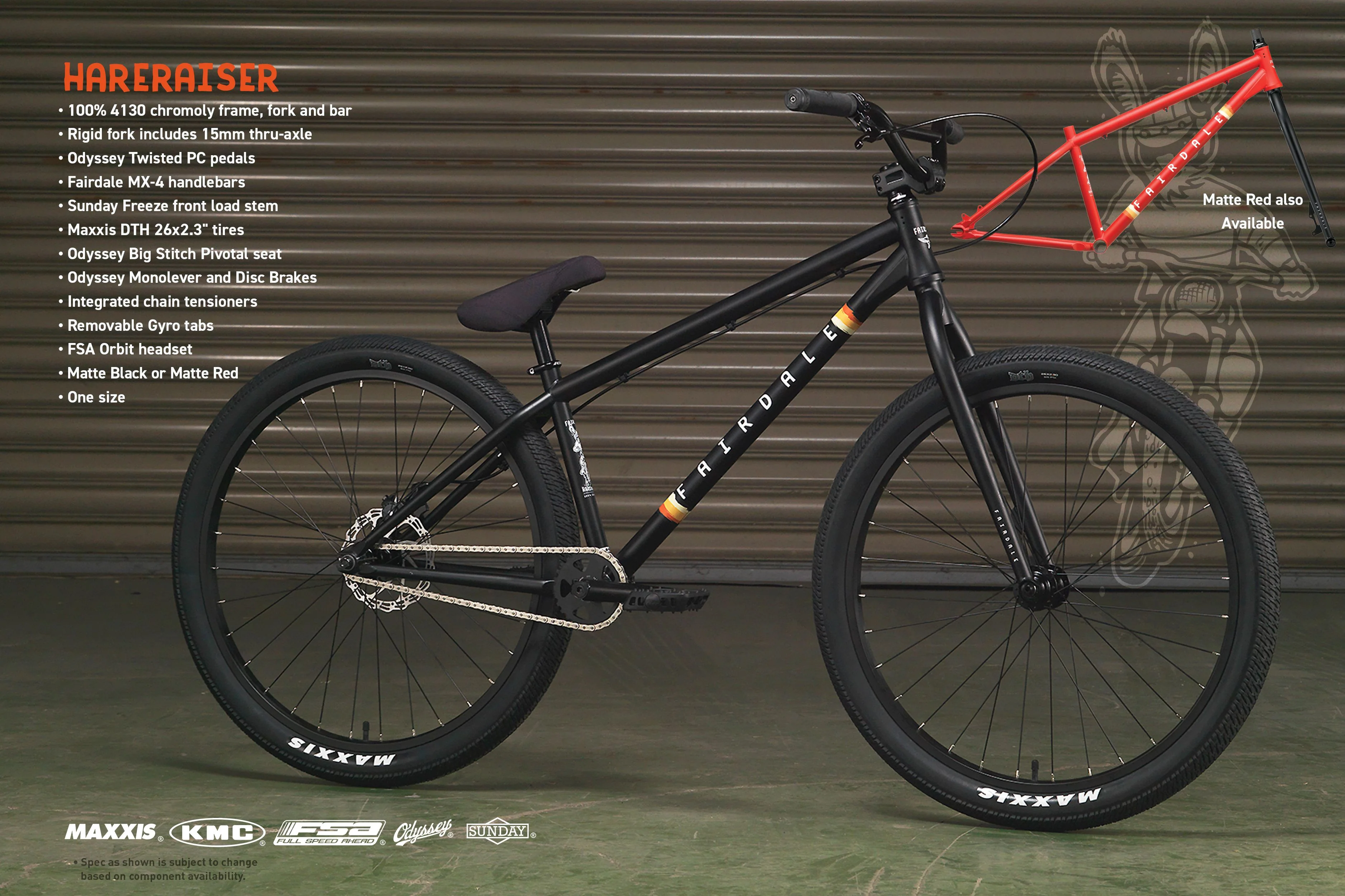 Fairdale Hareraiser 26″ DJ Complete Bike - Matte Black - Image 8