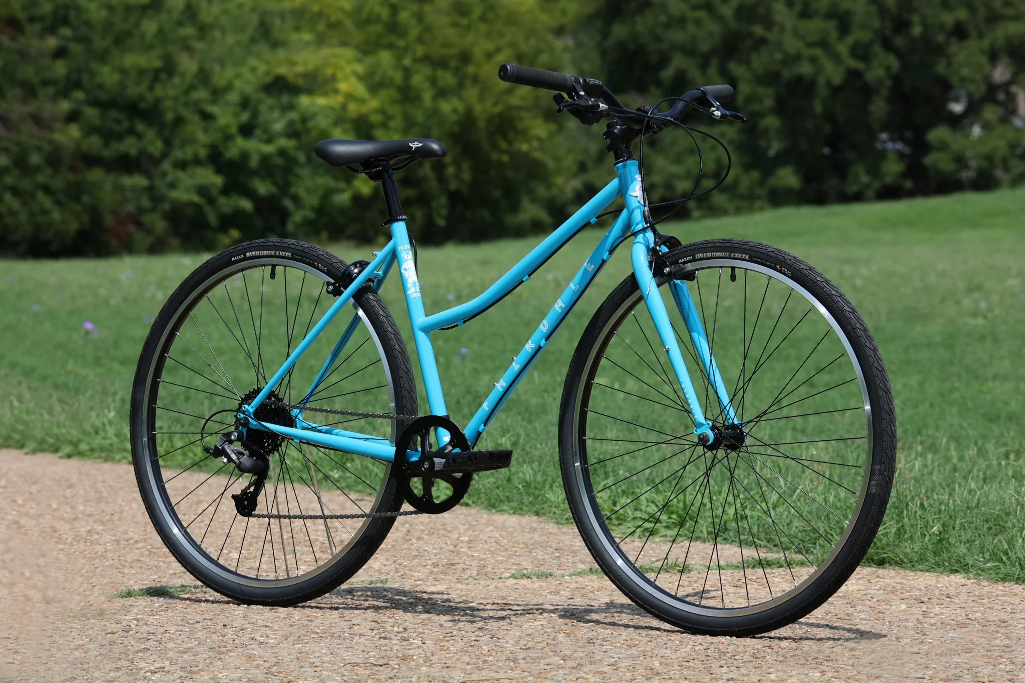Fairdale Lookfar Step-Thru Complete Cruiser Bike - Gloss Surf Blue - Image 2