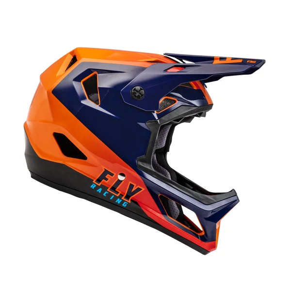 Fly Racing Youth Rayce Full Face Helmet - Navy/Orange/Red - Image 4