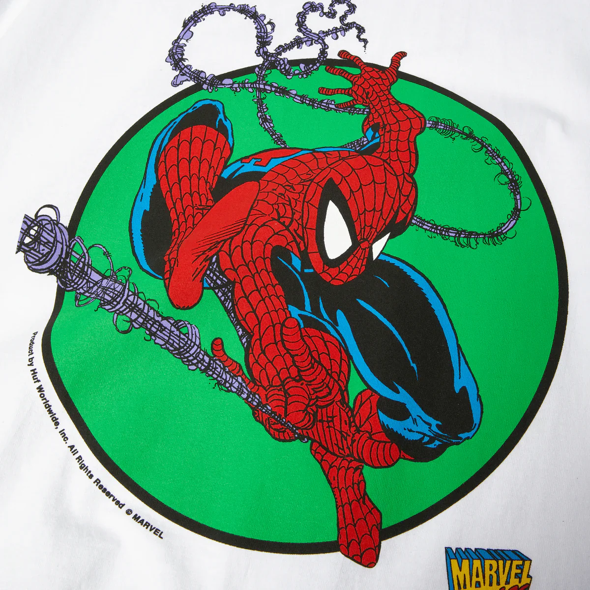 HUF x Marvel Spider-Man Three Hundred SS T-Shirt - White - Image 3
