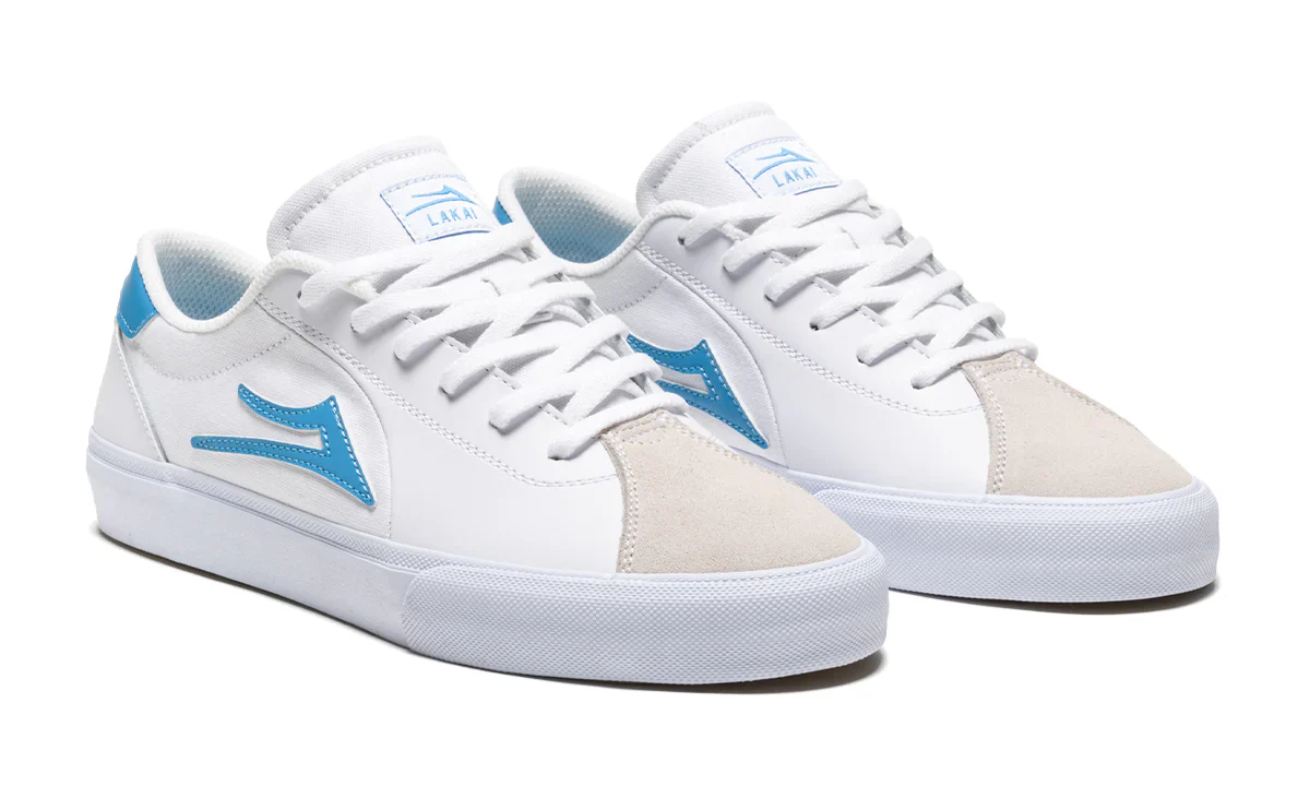 Lakai Shoes Flaco II - White/Cyan Leather - Image 2