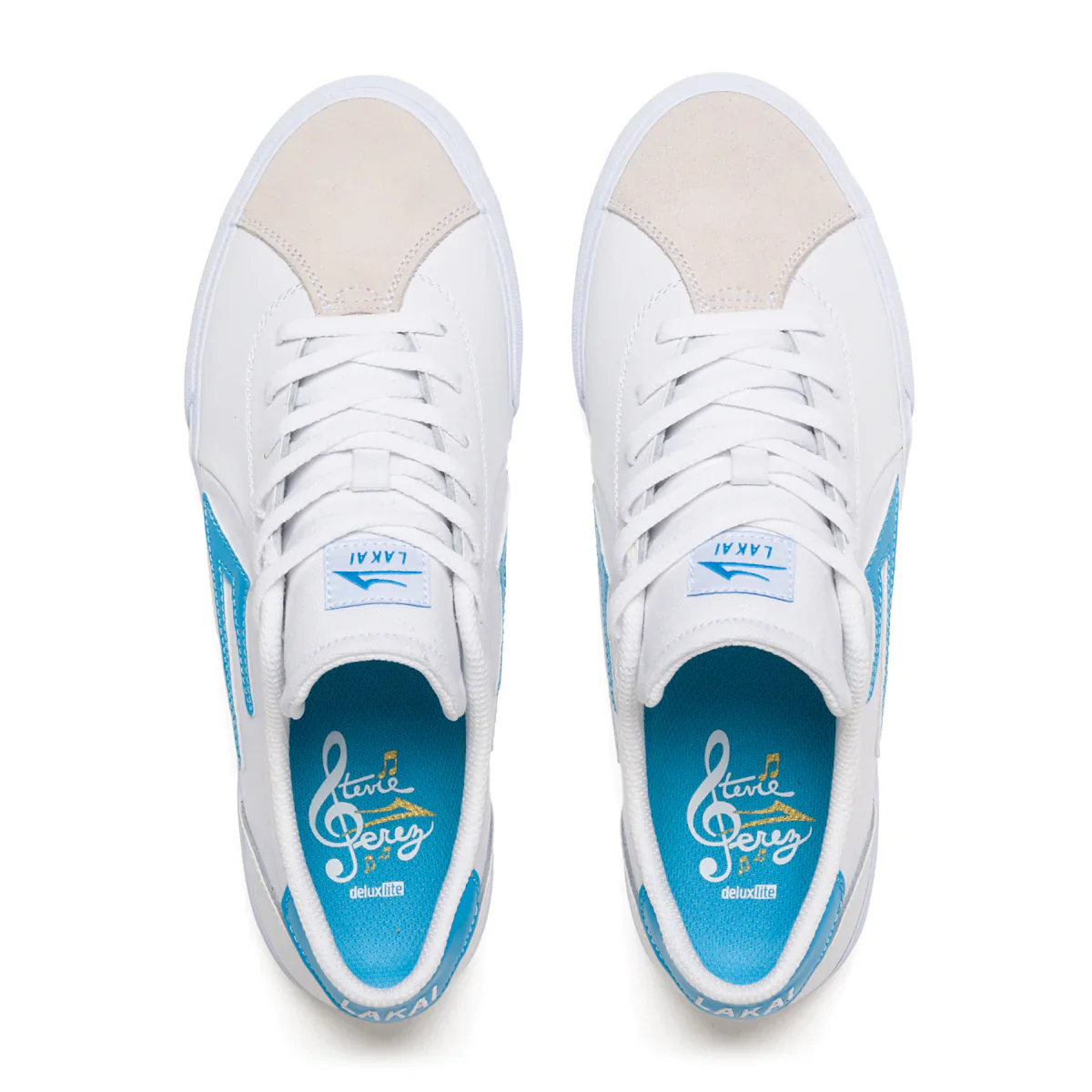 Lakai Shoes Flaco II - White/Cyan Leather - Image 3