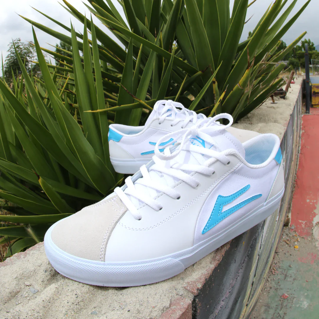 Lakai Shoes Flaco II - White/Cyan Leather - Image 4