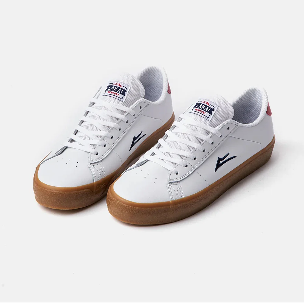 Lakai Shoes Newport  - White/Gum Leather - Image 2