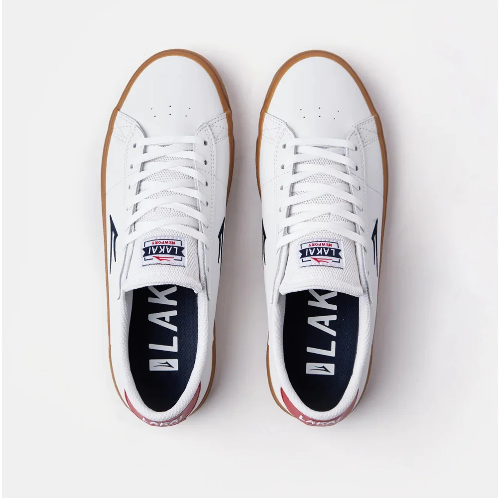 Lakai Shoes Newport  - White/Gum Leather - Image 3