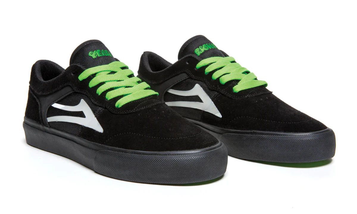 Lakai Shoes Staple SMU - Black/UV Green Suede - Image 2
