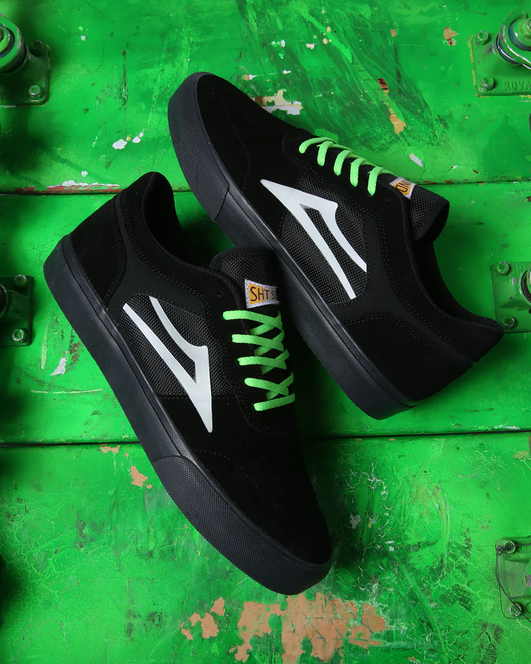 Lakai Shoes Staple SMU - Black/UV Green Suede - Image 6